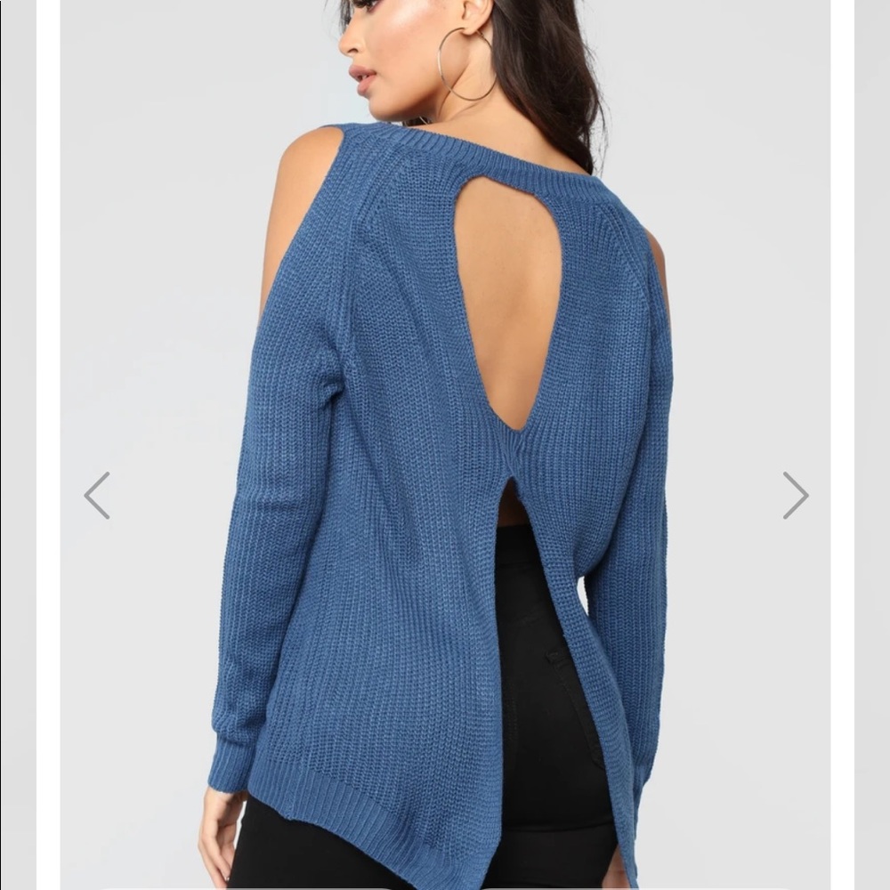 Open back/shoulder sweater